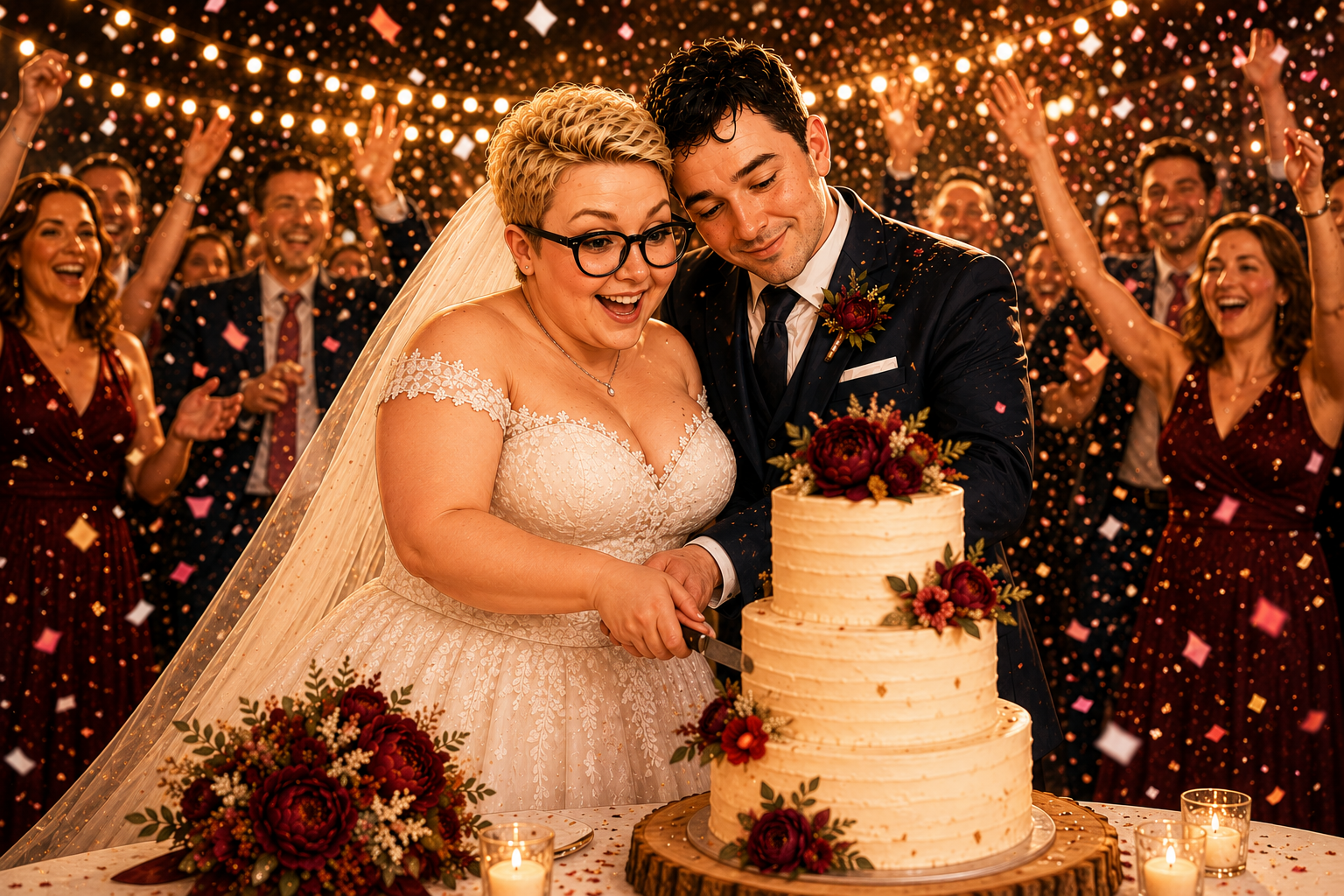 Alex and Nika celebrating